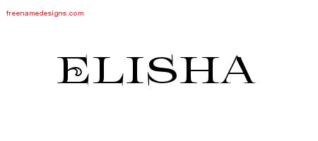 Flourishes Name Tattoo Designs Elisha Printable