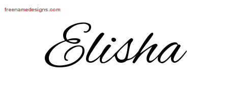 Cursive Name Tattoo Designs Elisha Free Graphic