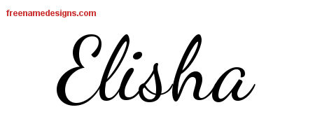 Lively Script Name Tattoo Designs Elisha Free Download
