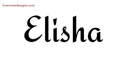 Calligraphic Stylish Name Tattoo Designs Elisha Download Free