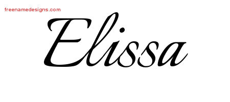 Calligraphic Name Tattoo Designs Elissa Download Free