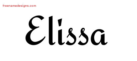 Calligraphic Stylish Name Tattoo Designs Elissa Download Free