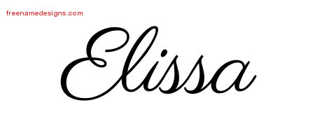 Classic Name Tattoo Designs Elissa Graphic Download
