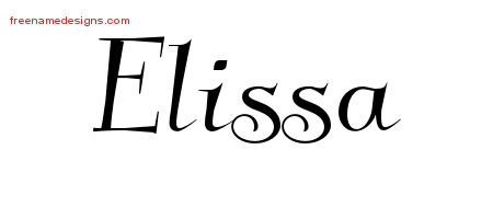 Elegant Name Tattoo Designs Elissa Free Graphic