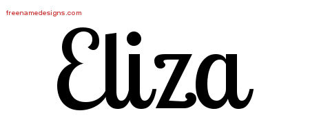 Handwritten Name Tattoo Designs Eliza Free Download