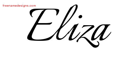 Calligraphic Name Tattoo Designs Eliza Download Free