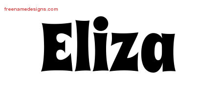 Groovy Name Tattoo Designs Eliza Free Lettering