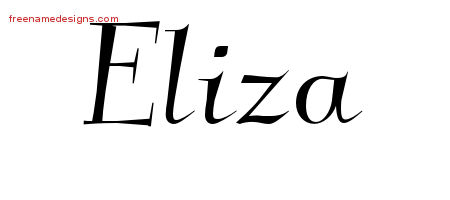 Elegant Name Tattoo Designs Eliza Free Graphic