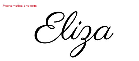 Classic Name Tattoo Designs Eliza Graphic Download