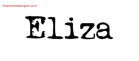 Vintage Writer Name Tattoo Designs Eliza Free Lettering