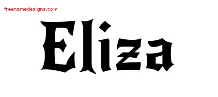 Gothic Name Tattoo Designs Eliza Free Graphic