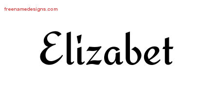 Calligraphic Stylish Name Tattoo Designs Elizabet Download Free