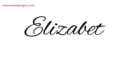 Cursive Name Tattoo Designs Elizabet Download Free