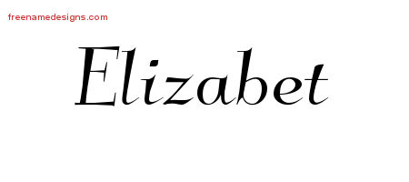 Elegant Name Tattoo Designs Elizabet Free Graphic