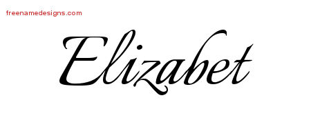 Calligraphic Name Tattoo Designs Elizabet Download Free