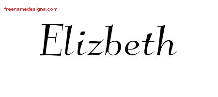 Elegant Name Tattoo Designs Elizbeth Free Graphic