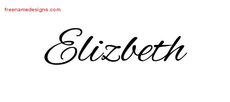 Cursive Name Tattoo Designs Elizbeth Download Free