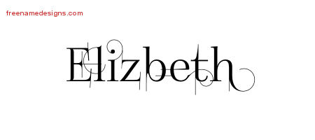 Decorated Name Tattoo Designs Elizbeth Free