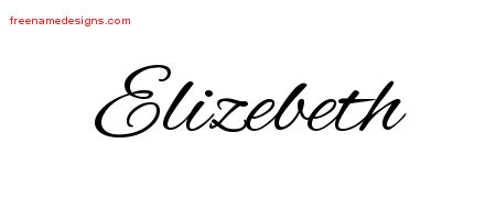 Cursive Name Tattoo Designs Elizebeth Download Free