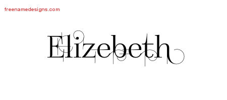 Decorated Name Tattoo Designs Elizebeth Free