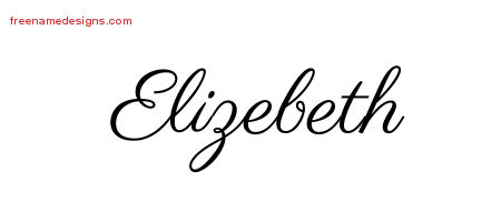 Classic Name Tattoo Designs Elizebeth Graphic Download