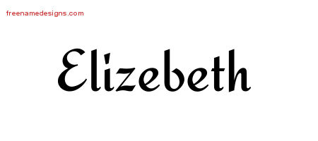 Calligraphic Stylish Name Tattoo Designs Elizebeth Download Free