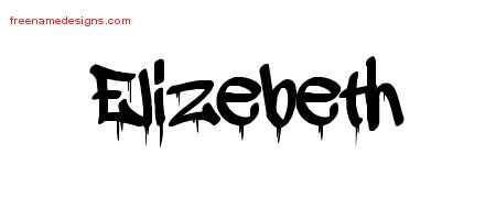 Graffiti Name Tattoo Designs Elizebeth Free Lettering