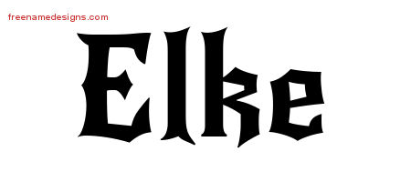 Gothic Name Tattoo Designs Elke Free Graphic