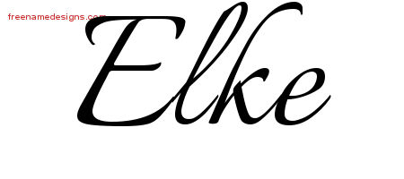 Calligraphic Name Tattoo Designs Elke Download Free