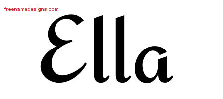 Calligraphic Stylish Name Tattoo Designs Ella Download Free