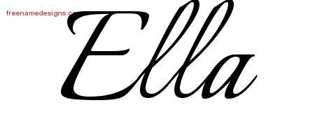 Calligraphic Name Tattoo Designs Ella Download Free