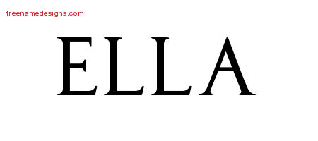 Regal Victorian Name Tattoo Designs Ella Graphic Download