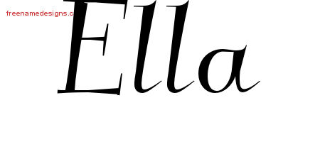 Elegant Name Tattoo Designs Ella Free Graphic