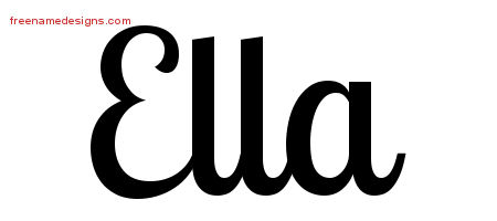 Handwritten Name Tattoo Designs Ella Free Download