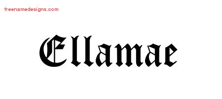Blackletter Name Tattoo Designs Ellamae Graphic Download