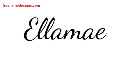 Lively Script Name Tattoo Designs Ellamae Free Printout