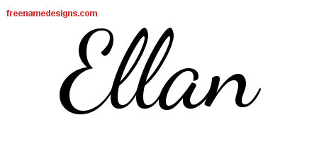 Lively Script Name Tattoo Designs Ellan Free Printout
