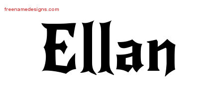 Gothic Name Tattoo Designs Ellan Free Graphic