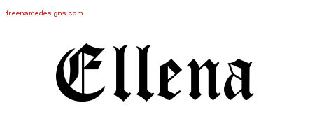 Blackletter Name Tattoo Designs Ellena Graphic Download
