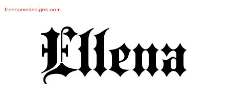 Old English Name Tattoo Designs Ellena Free