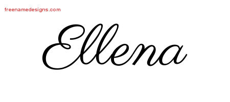 Classic Name Tattoo Designs Ellena Graphic Download