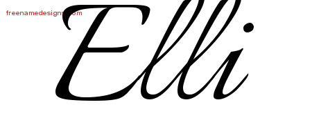 Calligraphic Name Tattoo Designs Elli Download Free