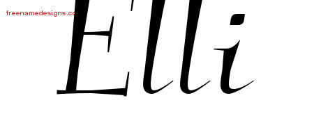 Elegant Name Tattoo Designs Elli Free Graphic