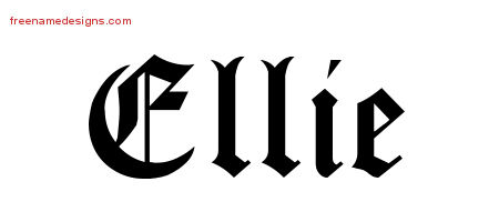 Blackletter Name Tattoo Designs Ellie Graphic Download