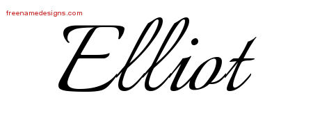Calligraphic Name Tattoo Designs Elliot Free Graphic