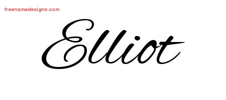 Cursive Name Tattoo Designs Elliot Free Graphic
