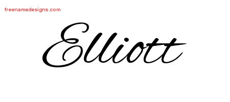 Cursive Name Tattoo Designs Elliott Free Graphic