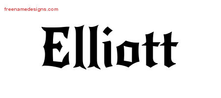 Gothic Name Tattoo Designs Elliott Download Free