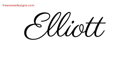 Classic Name Tattoo Designs Elliott Printable
