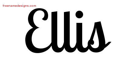 Handwritten Name Tattoo Designs Ellis Free Download